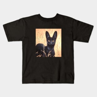 Black Serval Kids T-Shirt